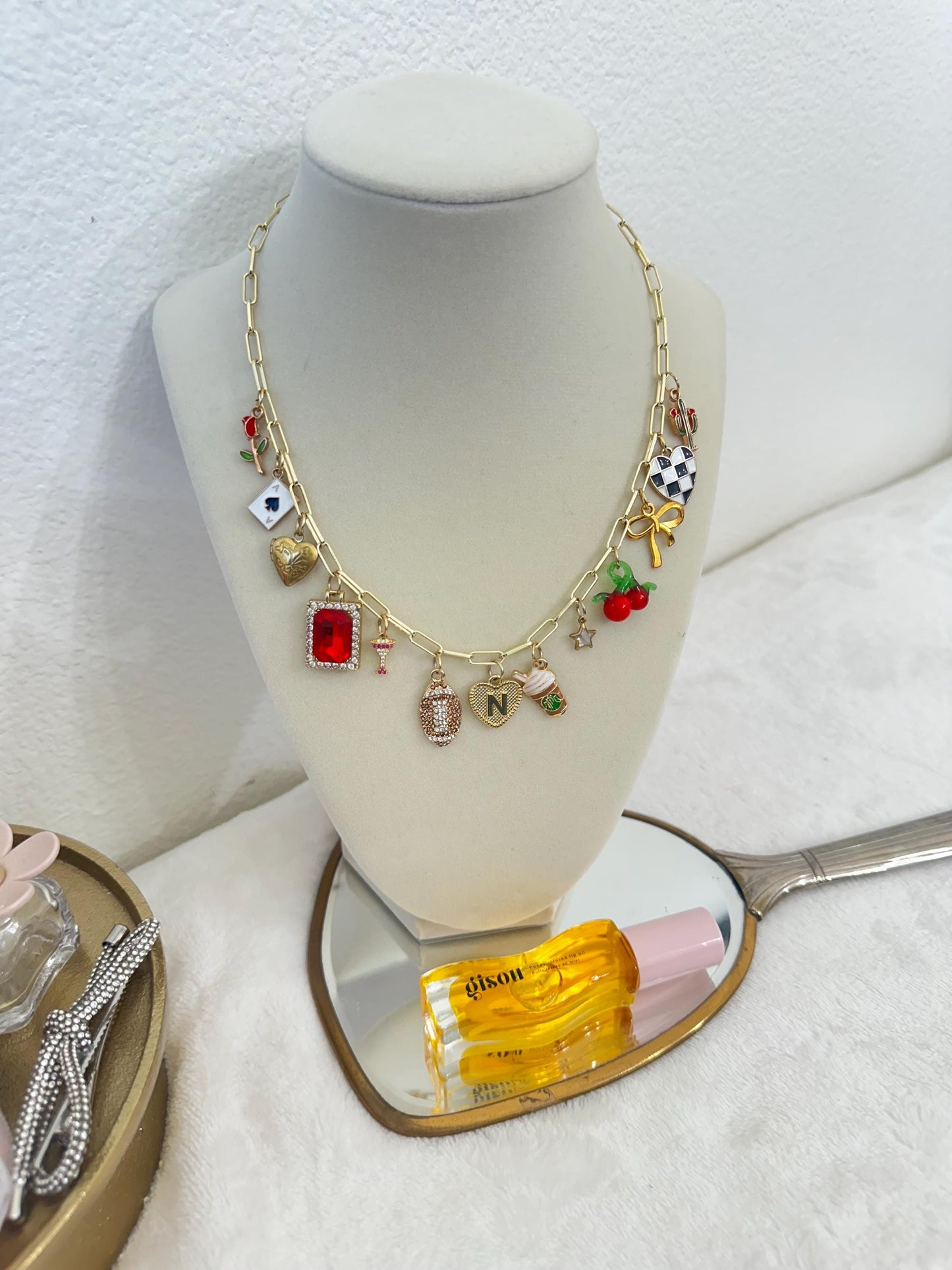 Custom Charm Necklace - Build Your Own Charm Necklace, Gold Plated Jewelry