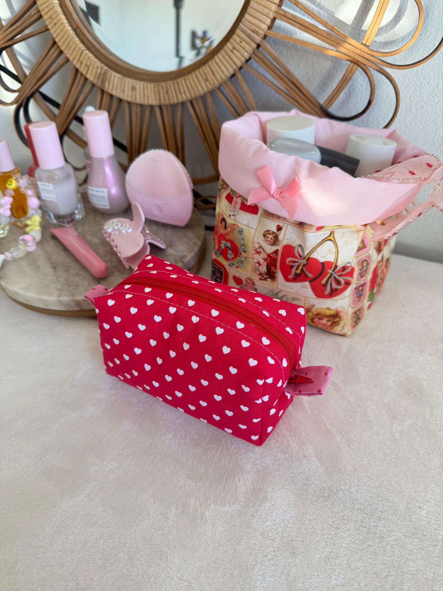 Red Valentines Small Lippy Makeup Pouch