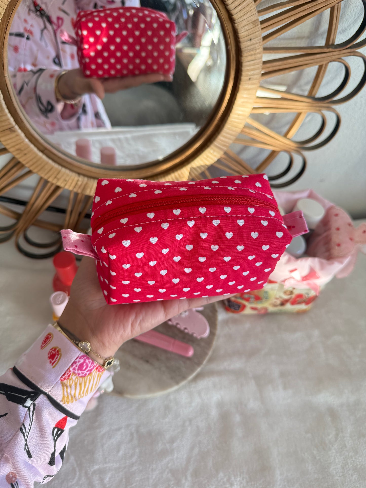 Red Valentines Small Lippy Makeup Pouch