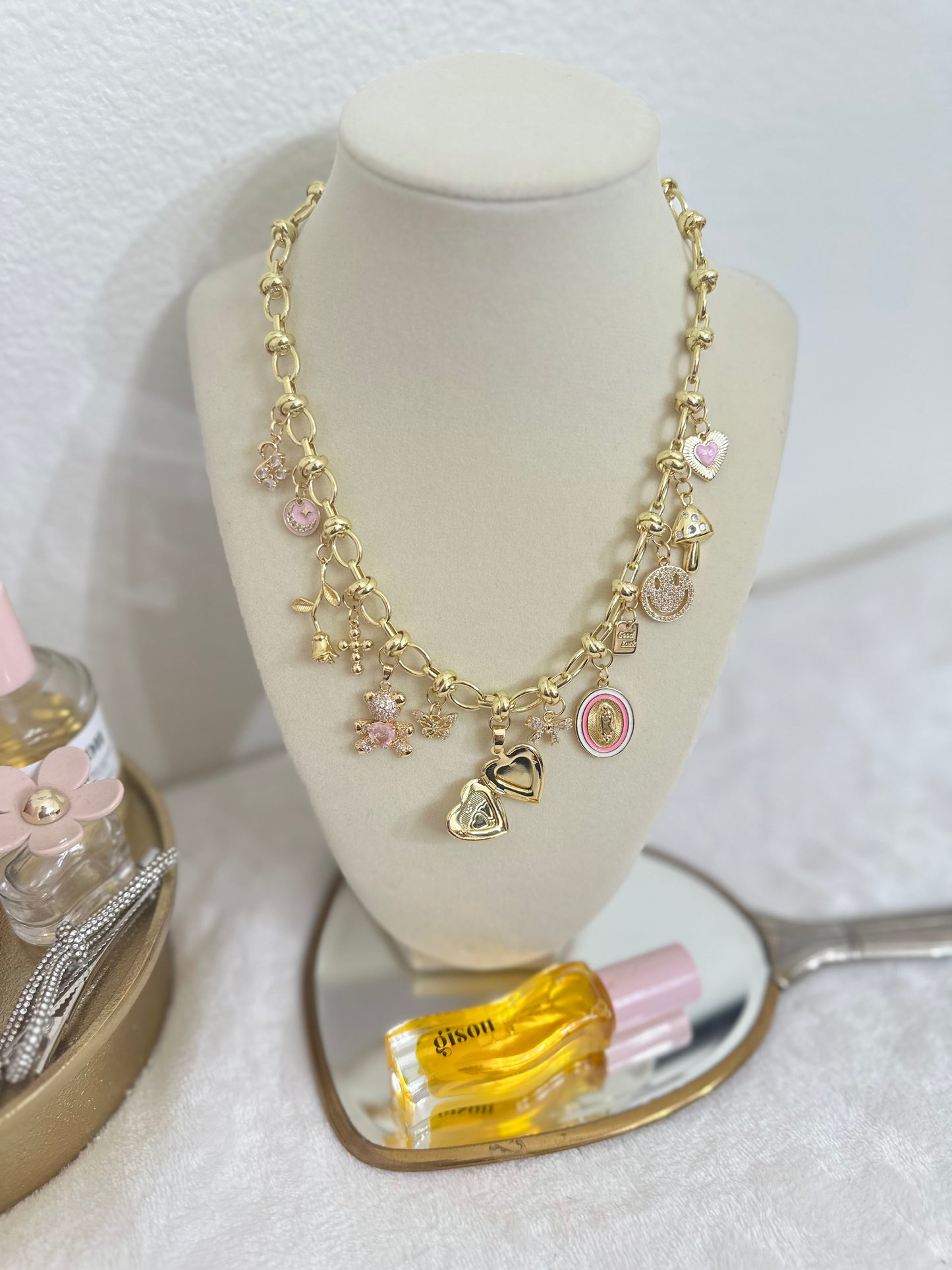 Custom Charm Necklace - Build Your Own Charm Necklace, Gold Plated Jewelry