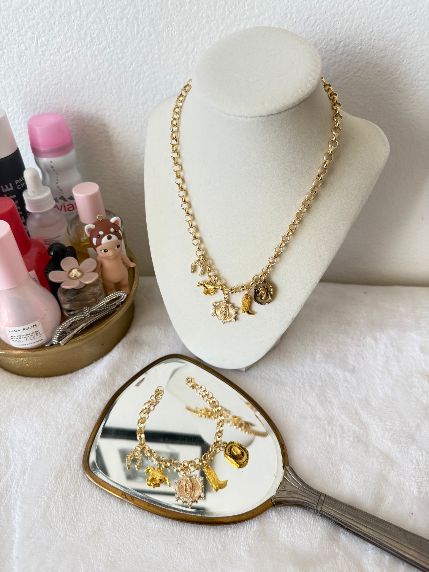 Custom Charm Necklace - Build Your Own Charm Necklace, Gold Plated Jewelry