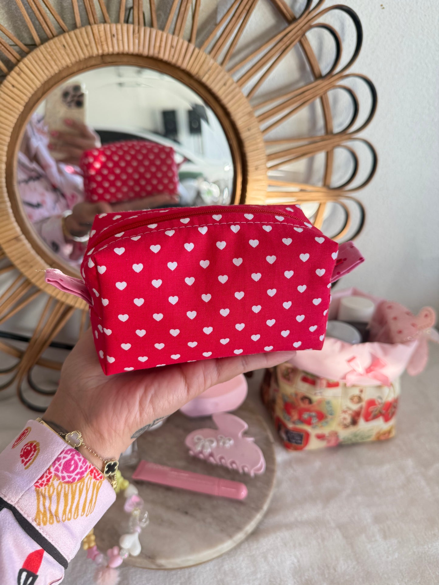 Red Valentines Small Lippy Makeup Pouch
